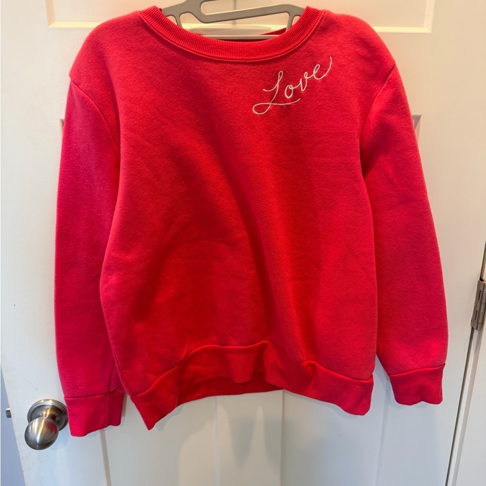 Bobbie Brooks Pink “Love” Embroidered Crewneck Sweatshirt Women’s Medium